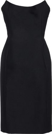 Balenciaga Wool Scuba Midi Bustier Dress
