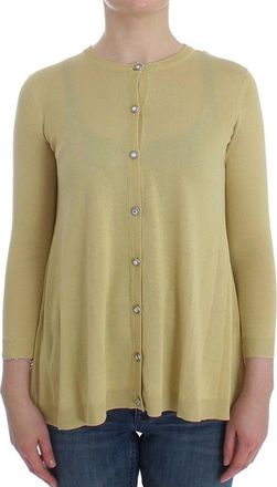 Dolce & Gabbana Womens Logo Print Crew Neck Cotton T-shirt - Yellow Silk - Size EU 32 (Womens)