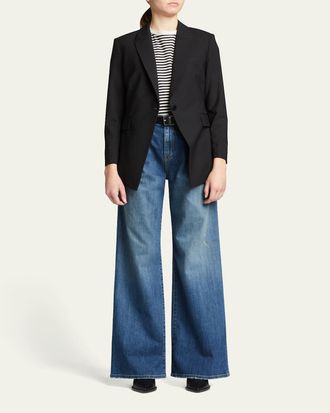 Nili Lotan Flora Pleated Wide-Leg Trouser Jeans