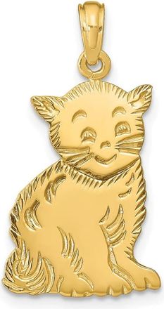 Diamond2Deal 14k Yellow Gold Polished Cat Charm