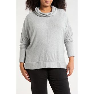 Caslon Cowl Neck Tunic Top in Grey Heather at Nordstrom Rack, Size 3X
