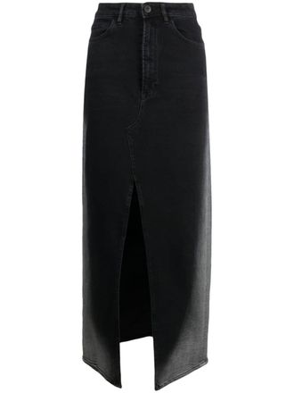 3x1 Elizabella Maxi front-slit denim skirt - women - Cotton/Elastane - 25 - Black