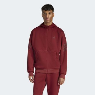 adidas Kapuzensweatjacke ADIDAS SPORTSWEAR FUTURE ICONS 3-STREIFEN, Herren, Gr. XXL, active maroon, Obermaterial: 67% Polyester, 33% Baumwolle, angesetztes B