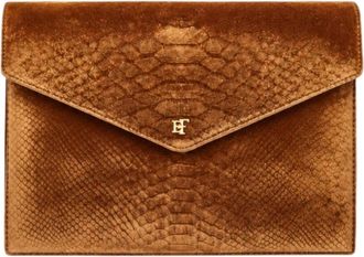 Elisabetta Franchi Fluwelen Schoudertas - Dames - Portefeuilles - Bruin - ONE Size - Katoen - Accessoires