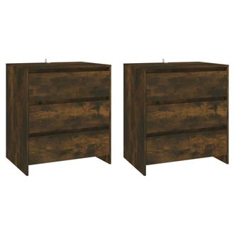 Berkfield Home Decorative 3 Piece Sideboard Smoked Oak Engineered Wood in Brown