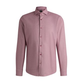 BOSS Casual-fit shirt in structured cotton with spread collar