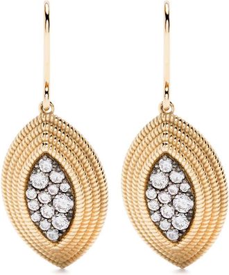 Leandra 18kt yellow gold Cabo Dragon diamond earrings - women - Diamond/Black Rhodium/18kt Yellow Gold - One Size