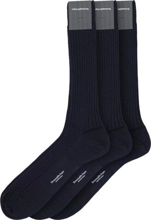 Ermenegildo Zegna Ondergoed, Heren, Blauw, S, Wol, Tripack Merinowollen Sokken