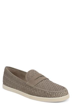 Vince Santino Woven Suede Penny Loafer in Flint at Nordstrom, Size 11.5