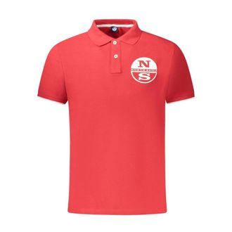 North Sails Polo Shirts, male, Red, Size: 3XL Red Cotton Polo Shirt Classic Design