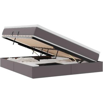 vidaXL Storage Bed with Mattress Grey 160 x 200 cm Faux Leather vidaXL