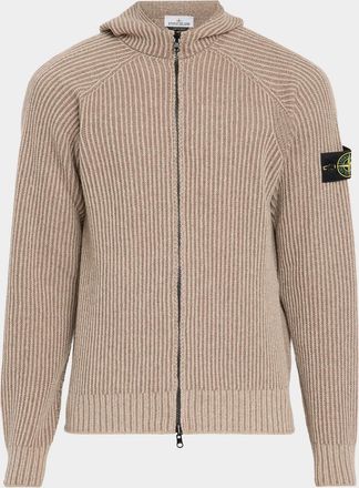 Stone Island Men & apos;s Ribbed Full-Zip Hoodie