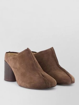 Maison Margiela leather mules block heel suede finish