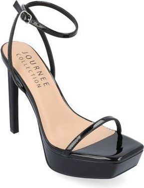 Journee Collection Telilah Strappy Platform Sandal in Black at Nordstrom Rack, Size 10
