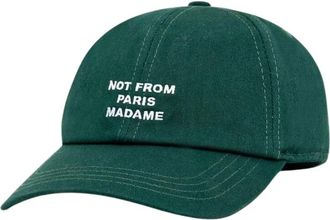 Dr&ocirc;le de Monsieur Groene Slogan Pet Stijlvolle Streetwear - Heren - Petten - Groen - ONE Size - Katoen - Accessoires