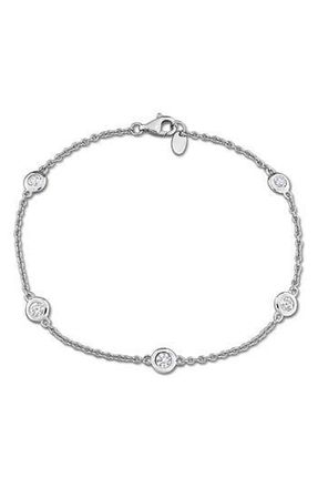 Delmar Lab Created White Sapphire Station Bracelet in Metallic Silver at Nordstrom Rack