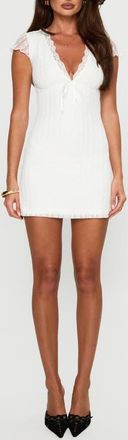 Princess Polly Ilaine Lace Minidress in White at Nordstrom, Size 12
