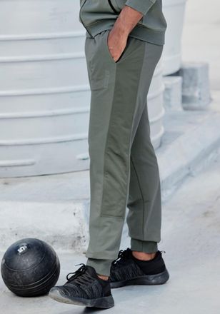 Le Jogger Sweatpants LE JOGGER, Herren, Gr. XXL (60/62), XXL, gr&uuml;n, Obermaterial: 50% Polyester, 45% Baumwolle, 5% Elasthan, unifarben, bequem kn&ouml;chellang, Hose