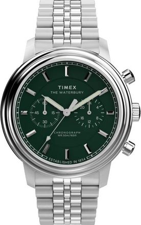 Timex Waterbury Metropolitan Chronograph Quartz Green Dial Mens Watch TW2Y23600