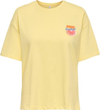 Only Kurzarmshirt ONLY ONLBOLETTE LIFE S/S TOP BOX CC JRS, Damen, Gr. XL, sunlight print:pink, Jersey, Obermaterial: 100% Baumwolle, bedruckt, loose fit no