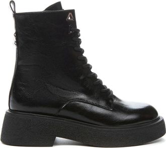 Keddo Zwarte Gesloten Enkellaarsjes voor Vrouwen - Dames - Veterlaarzen - Zwart - 36 EU - Wol - Schoenen