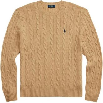 Polo Ralph Lauren Rondgebreide trui - Heren - Ronde hals truien - Beige - M - Wol - Truien & Vesten