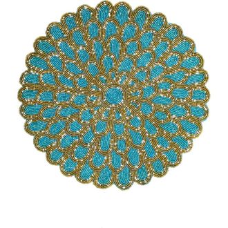 Tiramisu Floral Beaded Placemat in Blue/Black/Gold at Nordstrom Rack
