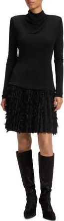 BOSS Ecicla Texture Turtleneck Long Sleeve Dress in Black at Nordstrom Rack, Size Medium