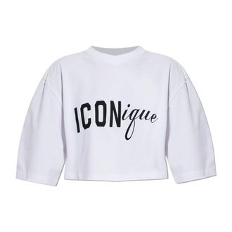 Dsquared2 T-Shirts, female, White, Size: 2XS Short Logo Top