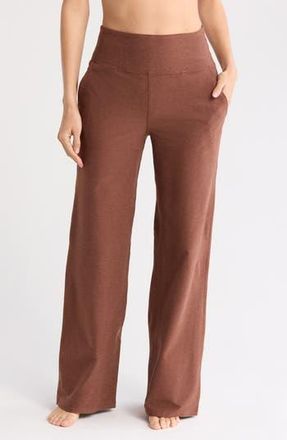 Beyond Yoga Space Dye Wide Leg Pants in Bold Mocha Heather at Nordstrom Rack, Size X-Large