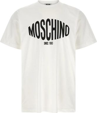 Moschino Logo T-shirt - Heren - T-shirts - Wit - XL - Katoen - Tops