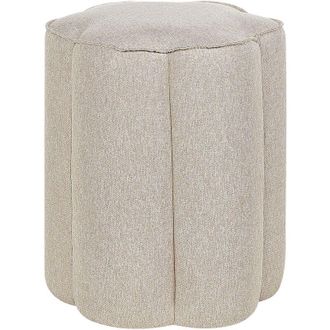 Beliani Beliani - Puf Moderno Redondo Tejido Lino Dormitorio Sala De Estar Beige Tappen