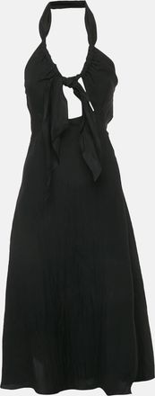 Sandro Black Crepe Tied Backless Dress