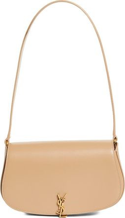 Saint Laurent Mini Cassandre Flap Leather Shoulder Bag in Dark Toffee at Nordstrom
