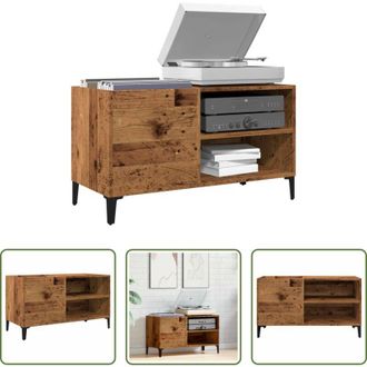 vidaXL Mobile per dischi vinili - Mobile Porta Dischi Legno Antico 84,5x38x48cm Legno Multistrato