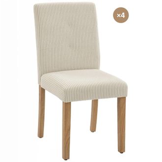 HOMCOM Sillas de comedor 44x56x90 cm beige