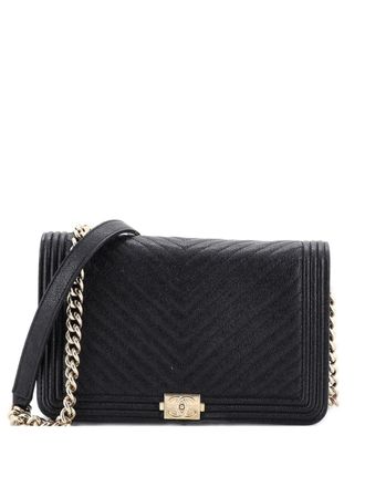 Chanel Boy Wallet on Chain Chevron Caviar crossbody bag - women - Calf Leather - One Size - Black