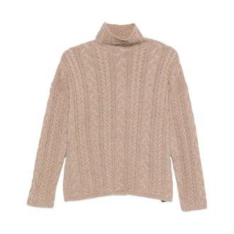 Max Mara Genova Pullover - Dames - Coltruien - Beige - M - Wol - Truien & Vesten