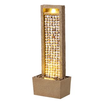 Teamson Home Teamson Home Fuente Costera Marr&oacute;n Con Led C&aacute;lido Y Dise&ntilde;o Con Conchas En Poliresina Resistente Para Jard&iacute;n, Balc&oacute;n O Patio
