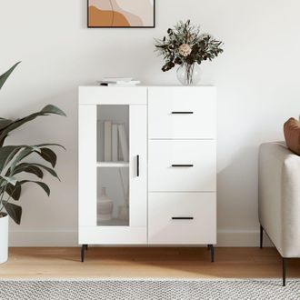 Berkfield Home Sideboard High Gloss White 69.5x34x90 cm Engineered Wood