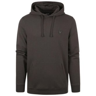 Lyle & Scott tonale Eagle-logo gunmetal grijze pull-over hoodie
