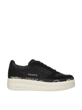 Premiata Black Modern Bold White Accent Sneakers