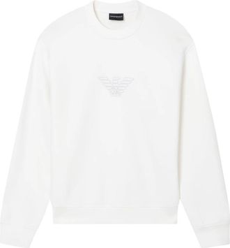 Emporio Armani Logo-detail Sweatshirt - Heren - Sweatshirts - Wit - XL - Katoen - Hoodies & sweatvesten