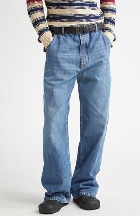 Bottega Veneta Baggy Carpenter Cargo Jeans in 4715 Mid Blue at Nordstrom, Size 30 Us