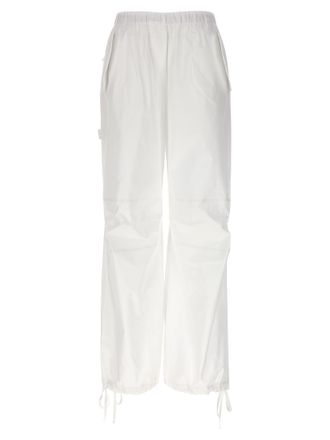 Nude White Cotton Cargo Womens Pants