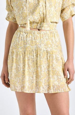 Derek Lam Thalina Voile Miniskirt in Valiase Yellow Floral at Nordstrom, Size 00