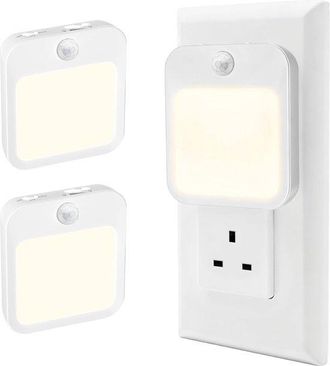 OEM Paquete De 2 Luces Nocturnas De Pared Con Sensor Crepuscular, Luz C&aacute;lida Con Brillo Ajustable, Modos On/off/auto, Pasillos, Escaleras