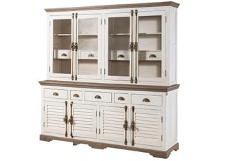 Massivmoebel24 Buffet In Legno Di Mango 204x50x210 Laccato Bianco Toulouse 103