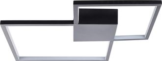 Beliani L&aacute;mpara De Techo Led De Metal Negro Aluminio Hierro Forma Cuadrada Glamour Moderno Oksu