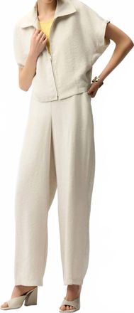 Joseph Ribkoff Woven Front Zip Boxy Jacket In Moonstone
